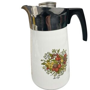 Corning Wear Spice of Life Coffee Tea Pot w Lid 10 cup Vintage